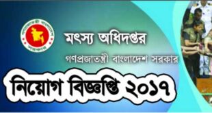 Fisheries Ministry government job circular 2017-Online Application form Available